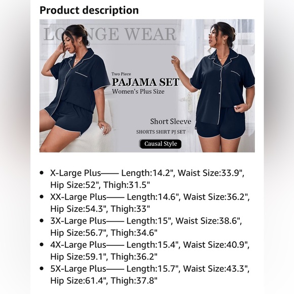 Pj set women size 4x new without tags see photos for size guide - Picture 6 of 6